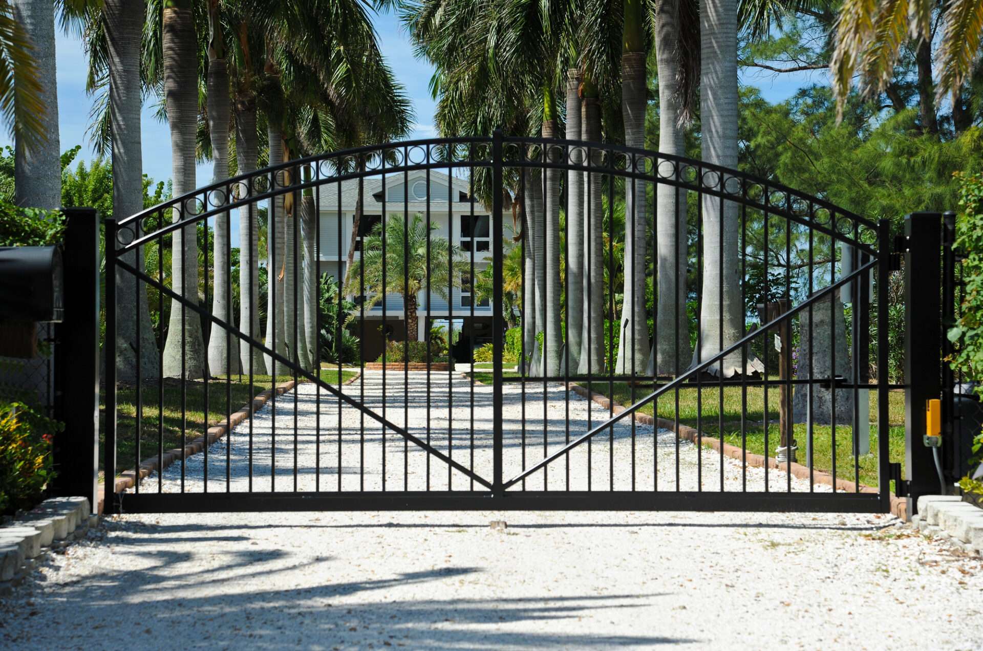 steel security gate in black
