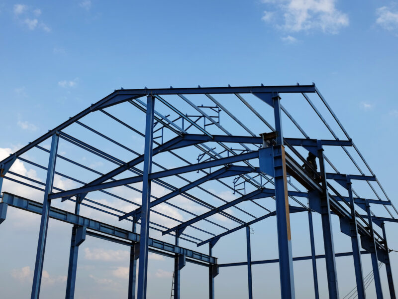 Steel frame of a new industrial building Steel frame of a new industrial building
