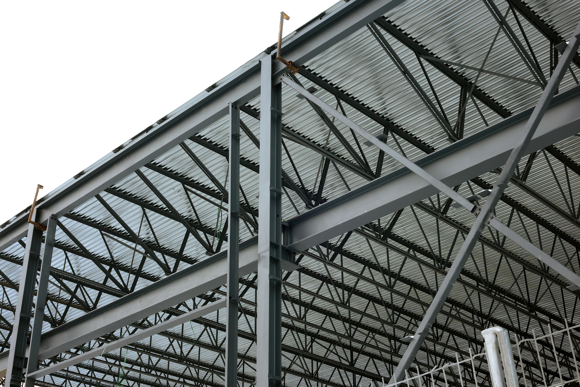 construction supported by steel beams