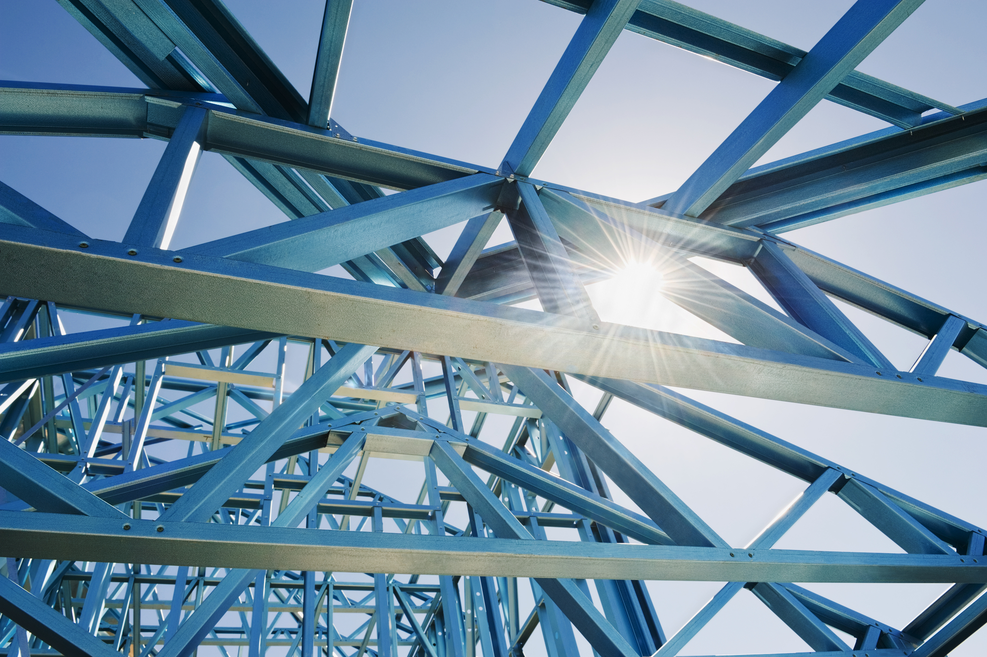 close up of steel frame structure
